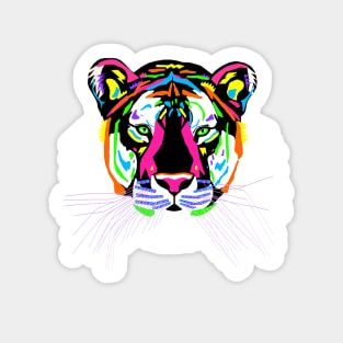 Colourful Tiger Head Sticker